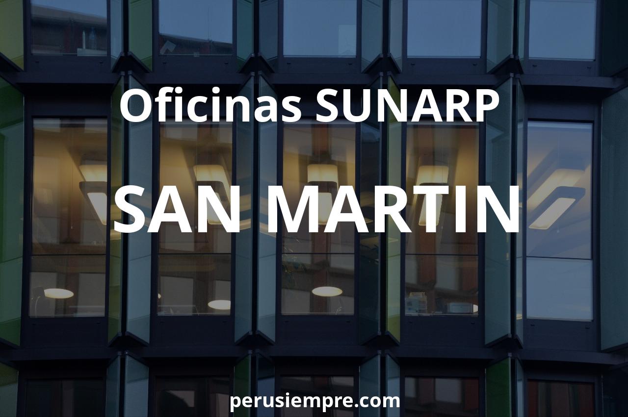 Datos de las Oficinas de la SUNARP de SAN MARTIN